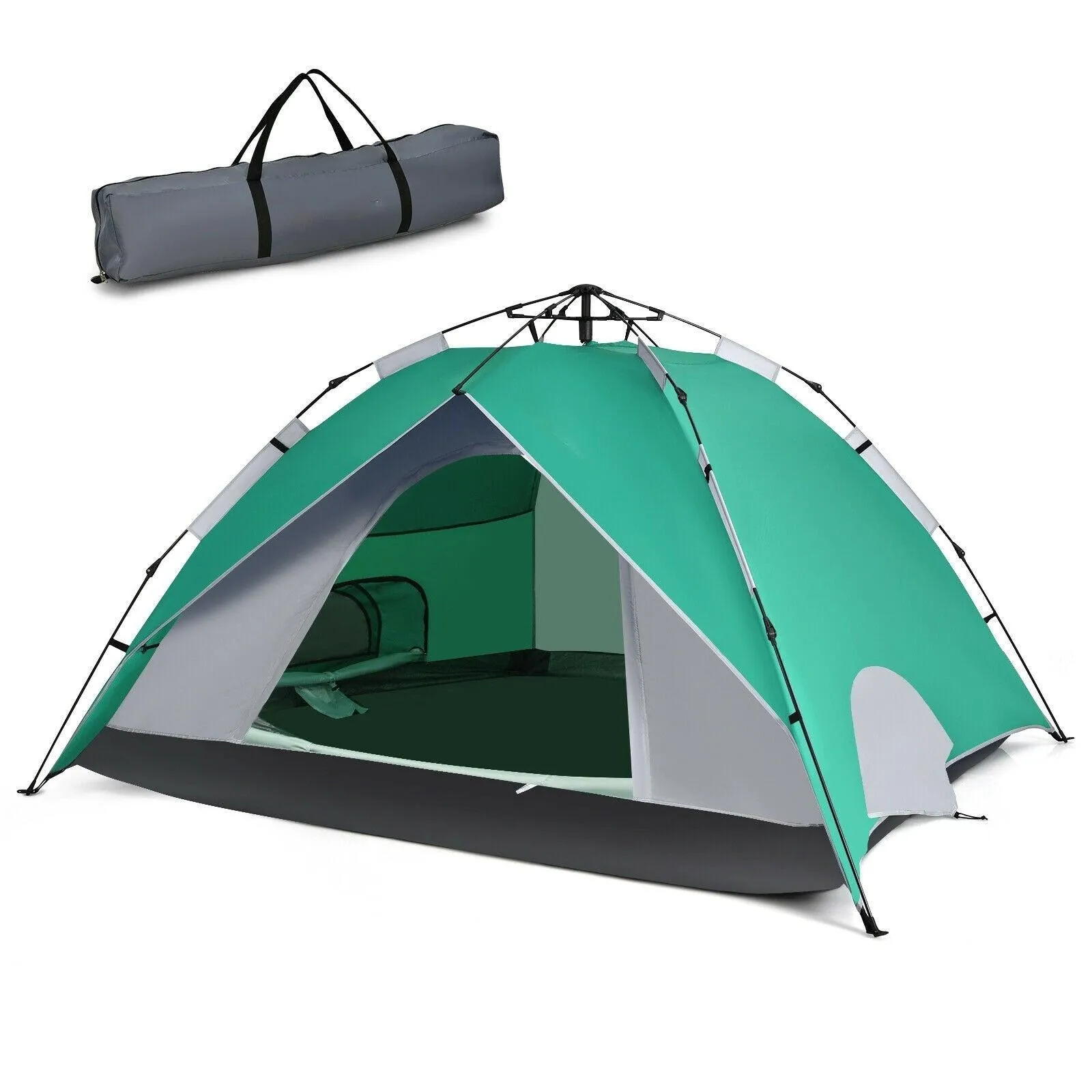 Waterproof Camping Tent GP11624，2-in-1 4 Person Instant Pop-up Tent