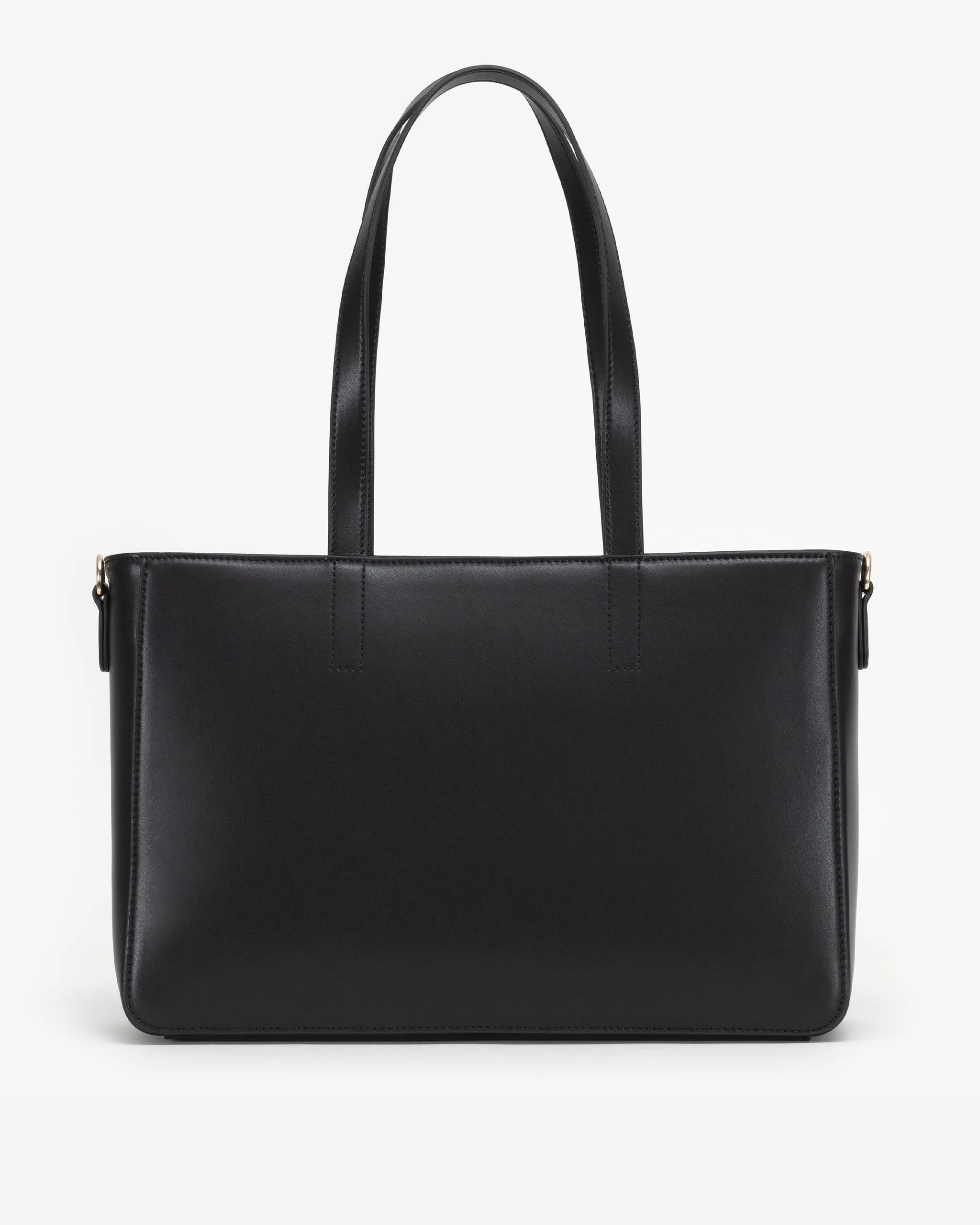 Wide Tote in Black/Gold with Personalised Hardware
