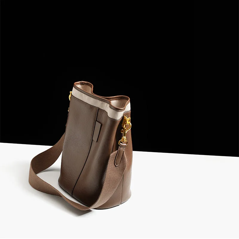 Womens Casual Brown Genuine Leather Shoulder Tote Bags Handbags for Women