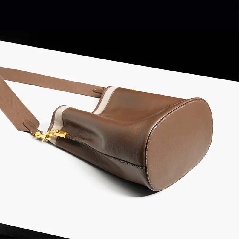 Womens Casual Brown Genuine Leather Shoulder Tote Bags Handbags for Women