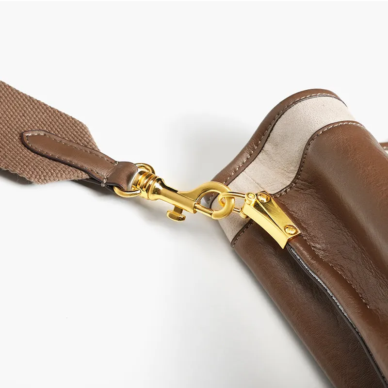 Womens Casual Brown Genuine Leather Shoulder Tote Bags Handbags for Women
