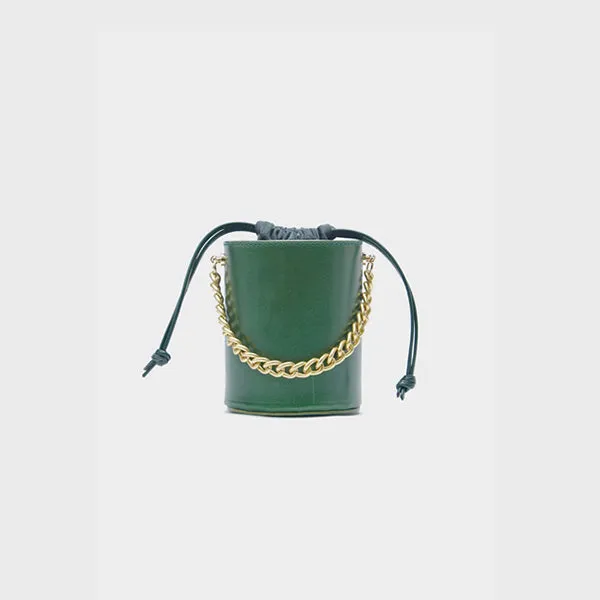 Womens Small Red Leather Crossbody Bucket Bag Handbags Purse for Women