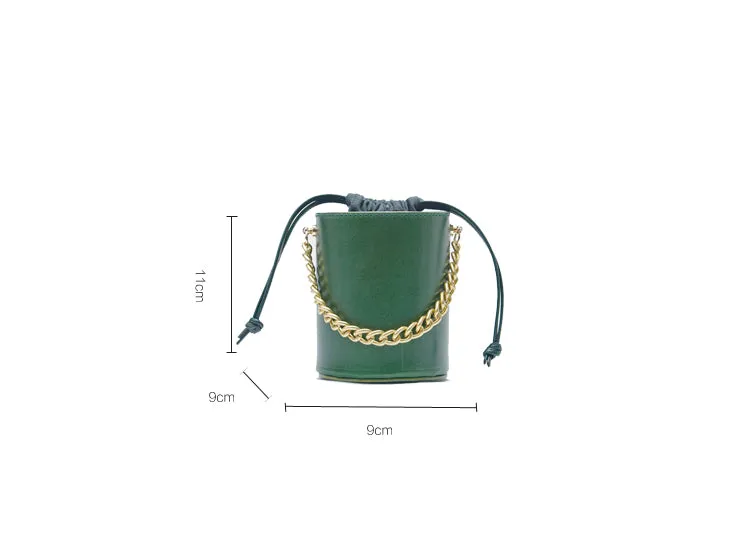Womens Small Red Leather Crossbody Bucket Bag Handbags Purse for Women